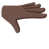 🫳🏿 palm down hand: dark skin tone display on Google